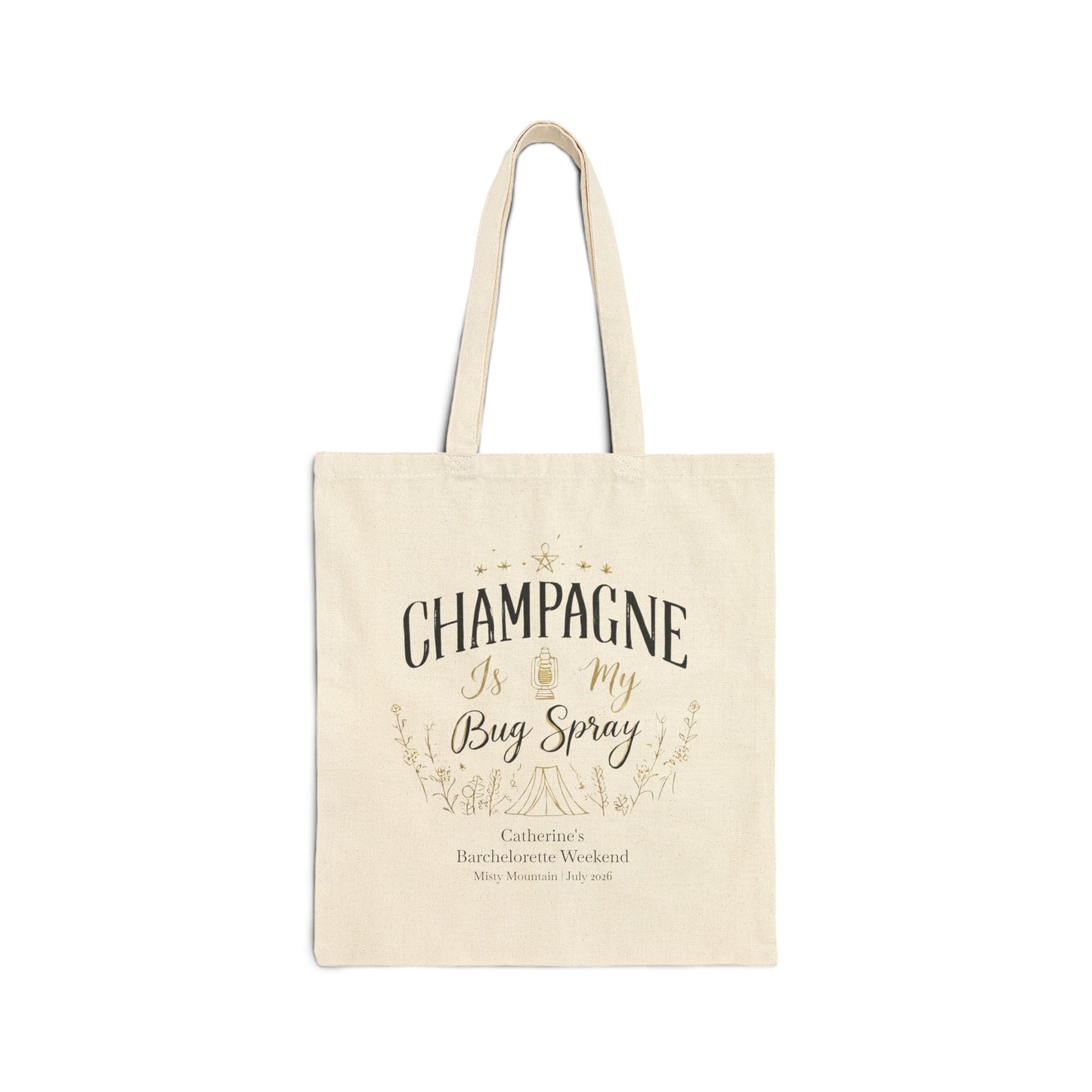 Champagne is My Bug Spray - Vintage Canvas Tote