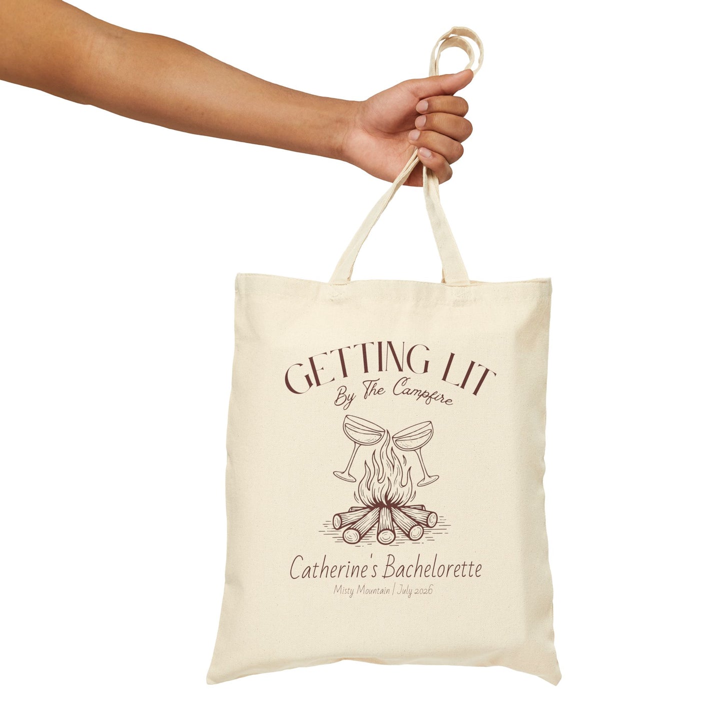 Getting Lit By The Campfire Bachelorette Party Tote Bag