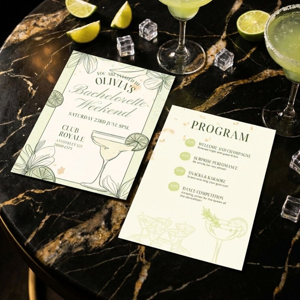 Margs & Matrimony Bachelorette Party Invitation