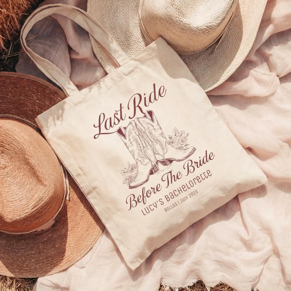 Last Ride Before the Bride Bachelorette Party Tote Bag