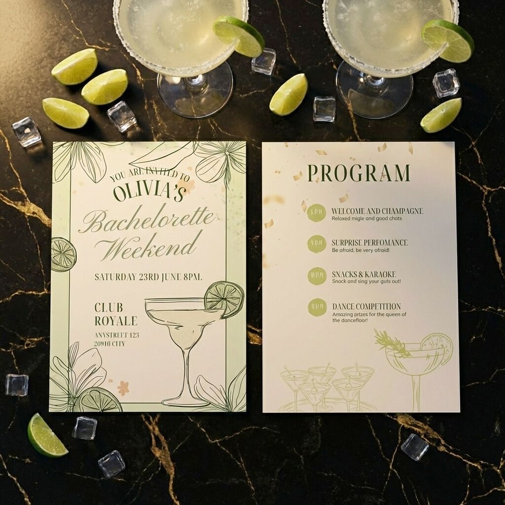 Margs & Matrimony Bachelorette Party Invitation