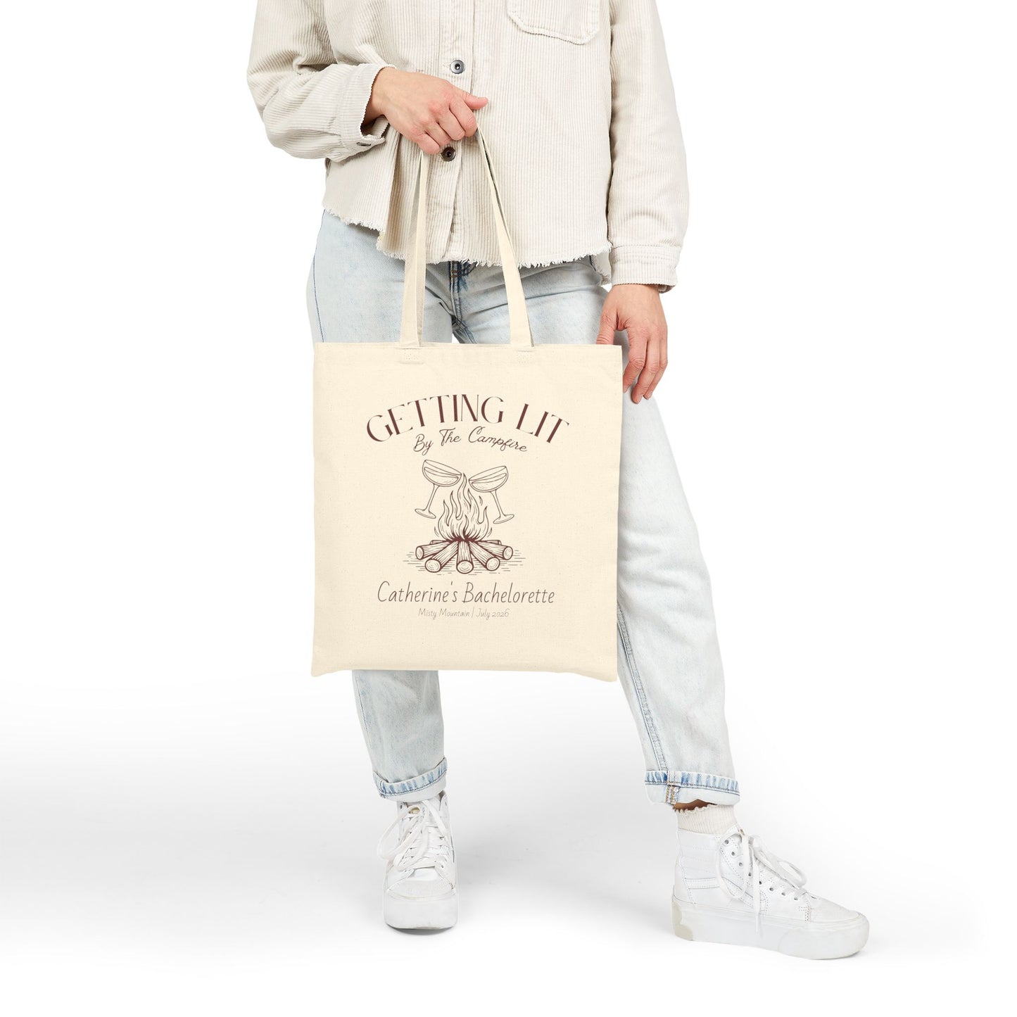 Getting Lit By The Campfire Bachelorette Party Tote Bag