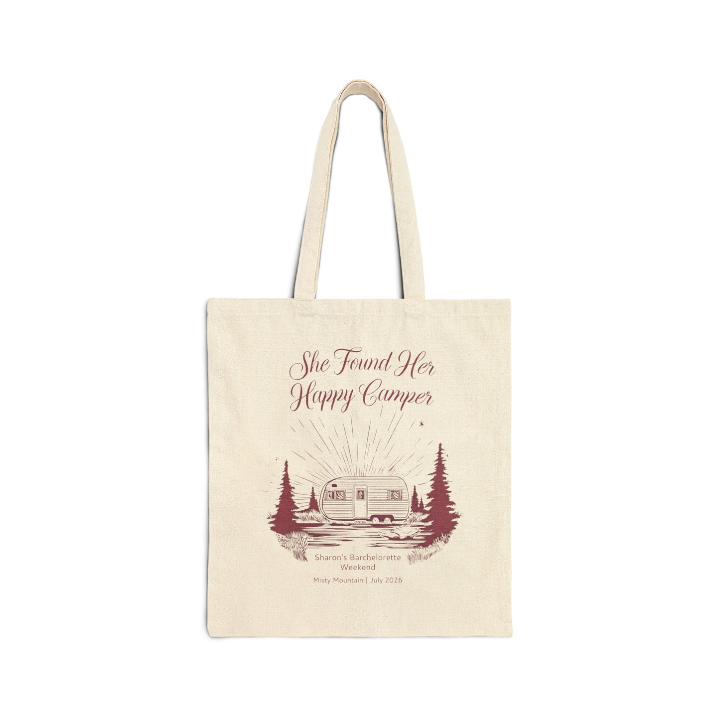 She Found Her Happy Camper Vintage Canvas Bachelorette Tote