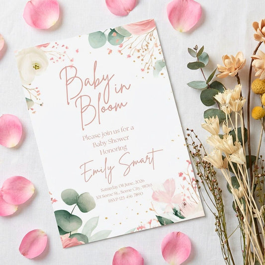 Baby in Bloom Baby Shower Invitation