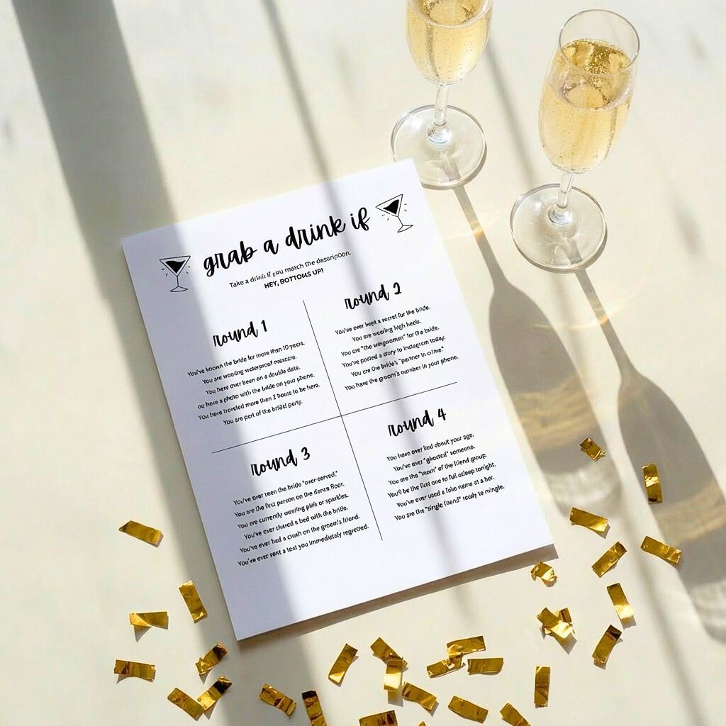 Bachelorette Party Game: Drink Up