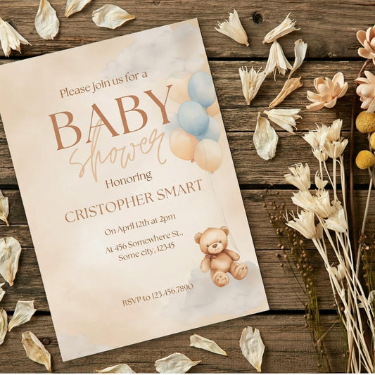We Can Bearly Wait Baby Shower Invitation